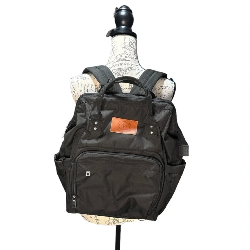 KeaBabies Black Diaper Bag Backpack Large